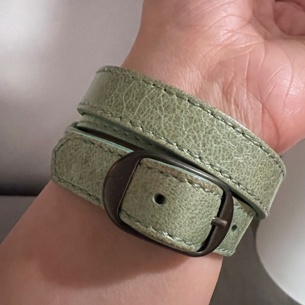 Balenciaga triple tour Mint Green Wrap Bracelet with Studs - Picture 3 of 5